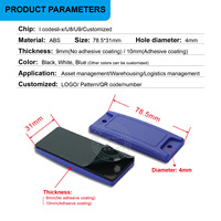 Étiquette RFID ABS mini anti-métal étanche UHF 860-960 MHz NFC 13,56 MHz avec 10 ans de conservation et options personnalisables pour la gestion des actifs