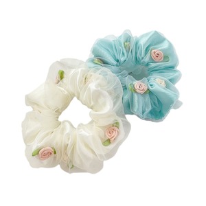 Coletero de Malla Elástica Estilo Coreano, para Moños, con Diseño Floral, Fresco y Dulce, Accesorio Casual para el Cabello - Product Image 5