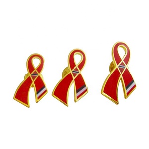 Rosettes Satin Ribbon Kim Loại Mạ Vàng Pin Huy Hiệu Vú Ung Thư Y Tá Men Pins Xanh Đỏ Hồng Tùy Chỉnh Trâm Pin Huy Hiệu Y Tá - Product Image 3