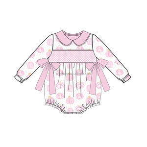 Diseño de Halloween <span class=keywords><strong>Peter</strong></span> Pan Tie Bow Smocked Baby Girl Ropa Baby Bubble Mamelucos - Product Image 1