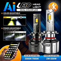 Kit de conversion de phares avant de voiture K-FOX H8 H11 contrôlé par application AI80, ampoule LED, puce LED, super lumineux, 160W, 40000 lumens, 6000K