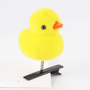 Kartun anak-anak lucu 3D bebek kuning kecil mewah jepit rambut mode hewan bebek klip aksesoris hiasan kepala hadiah grosir - Product Image 1