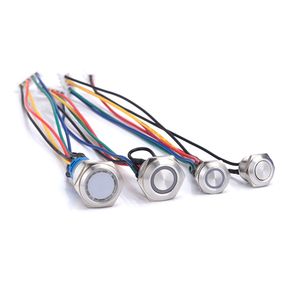 12/16/19/22มม. กันน้ำไฟ LED ชั่วขณะสวิตช์ล็อคตัวเองและรีเซ็ตพลังงานเครื่องยนต์รถปลดล็อคโลหะปุ่มกด - Product Image 5