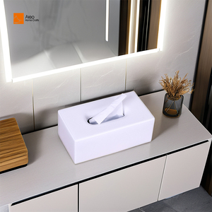 Bán buôn tùy chỉnh màu trắng sáng hình chữ nhật mô hộp polyresin giữ giấy cho khách sạn tiện nghi nhà sản xuất aleo mô hình - Product Image 1