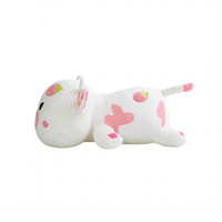Nouveau coussin décoratif transfrontalier en forme de vache fraise, jouet en peluche en forme d'animal, rembourrage en coton PP, coussin de dossier, Chine