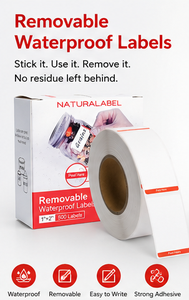 NATURALABEL Removable Waterproof Labels 1x2 Inch Rectangular Adhesive <b>Paper</b> Self-Adhesive Label for Food Beverage Personal Care - Product Image 6