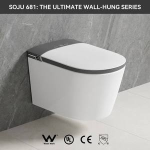 <span class=keywords><strong>WC</strong></span> intelligent mural 681, <span class=keywords><strong>WC</strong></span> suspendu moderne avec bidet intégré, personnalisation du logo et de la boîte pour projets hôteliers - Product Image 2