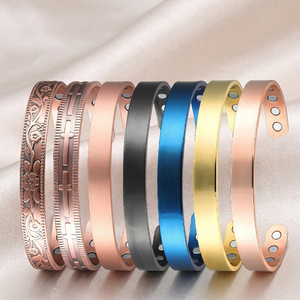 Factory Direct Red <strong>Copper</strong> <strong>Bracelet</strong> Magnet Negative Ion Energy Wristband Couple Valentine Gift Customizable - Product Image 1