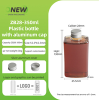 Bouteille de boisson carrée en plastique de 350 ml pour animaux de compagnie, jus, café, vin, lait, thé