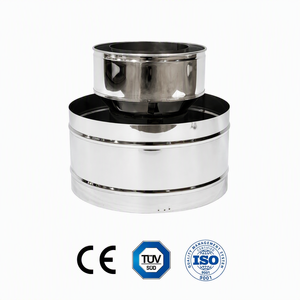 Capot de cheminée anti-refoulement en acier inoxydable à double paroi de <span class=keywords><strong>125</strong></span> mm (5 po) avec capuchon de pluie pour <span class=keywords><strong>tuyau</strong></span> de poêle à granulés de bois - Product Image 2