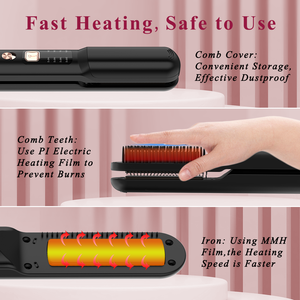 Mini <span class=keywords><strong>Brosse</strong></span> Lissante Électrique <span class=keywords><strong>Barbe</strong></span> Homme Marque Blanche Sans Fil - Product Image 5