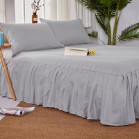 Jupe de lit en microfibre brossée en polyester avec design élastique ajusté, fabricant de jupes de lit pour chambre à coucher