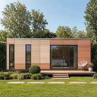 Maison modulaire en conteneur à deux étages, aspect bois, villa mobile préfabriquée avec terrasse, maison d'hôtes pour camping et complexe hôtelier