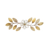 Feuille et fleur en métal or, ART mural, livraison gratuite