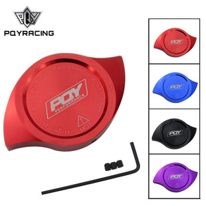 Tapa de radiador de aluminio PQYRACING para Honda Accord Civic, cubierta de rendimiento en rojo, azul, negro y morado - Product Image 1