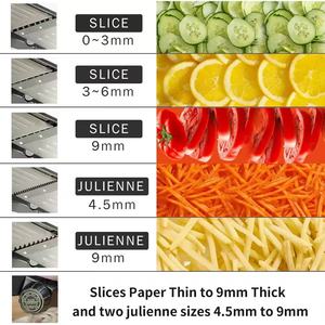 2026 High Quality All in One Adjustable Manual Vegetable Mandoline Slicer Stainless Steel Slicer - Product Image 3