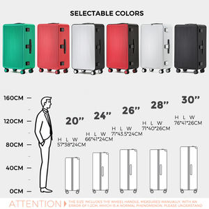 Valise à roulettes en aluminium pleine longueur, 20-24-30 pouces, unisexe, ouverture frontale, étanche, antivol, serrure TSA, valise d'affaires - Product Image 4