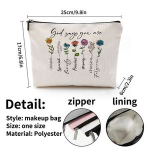 Bolsa de Maquillaje Personalizada, 1 Pieza, de Lona, para Viaje, con Cierre, Diseño Personalizado, Tendencia 2026, Mercado Chino en Línea - Product Image 3