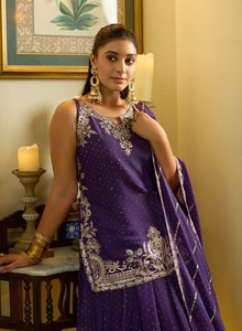 Top de seda Groget bordado pesado de primera calidad con trabajo de espejo adornado a mano última colección para fiesta Diwali boda - Product Image 3