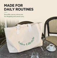 Sac fourre-tout en toile de coton personnalisé, sacs de courses réutilisables écologiques avec impression de logo pour les propriétaires de marques
