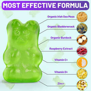 Gommes personnalisables à la baie de sureau et à la mousse d'Irlande sans sucre, détoxifiantes pour l'intestin et nettoyantes, compléments alimentaires pour adultes - Product Image 3