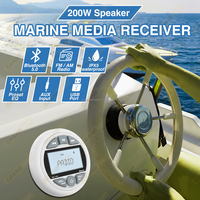 GRANDnavi Stereo White Marine, Stereo Multimedia MP3 FM AM warna-warni IPX5 Level tahan air untuk perahu Audio BT