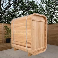 Sauna Traditionnel Portable en Bois de Cèdre Rouge Massif, Design Moderne, 1-2 Personnes, Vapeur Sèche et Humide, Idéal Jardin, Grande Vente