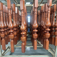 Poteau d'escalier en bois massif sur mesure, balustre d'escalier en bois dur de qualité supérieure, pilier de rampe d'escalier intérieur pour projet résidentiel