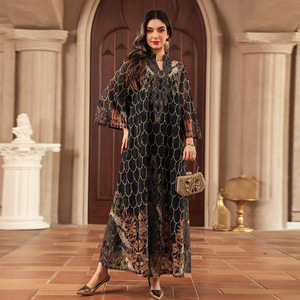 Abiti Etnici Ricamati e Stampati, Vestiti Modesti per Donne Musulmane, Abaya Lunga Femminile - Product Image 3