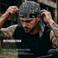 Sous-casque de cyclisme à séchage rapide, style pirate, respirant, type bandana ou doo rag, pour vélo de route, VTT, moto et motard