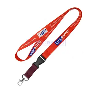 Custom Lanyards Quick Release Polyester Band Lanyard Afneembare Hals Lanyard Met Clip