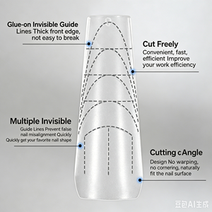 Qianya – <span class=keywords><strong>Ongles</strong></span> en PMMA <span class=keywords><strong>de</strong></span> haute qualité, personnalisables avec logo, outils pour <span class=keywords><strong>ongles</strong></span>, doubles formes françaises pour salon <span class=keywords><strong>de</strong></span> manucure, application OEM pour doigts - Product Image 4