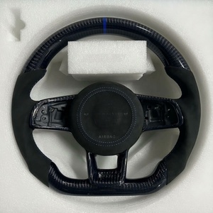 Volant sport chauffant en cuir et fibre de carbone forgée, lumières de changement de vitesse LED rouges, compatible VW <span class=keywords><strong>Golf</strong></span> 8 <span class=keywords><strong>GTI</strong></span>/R CC Jetta MQB Evo, montage direct - Product Image 4