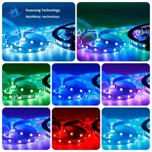 Bande <span class=keywords><strong>LED</strong></span> programmable WS2815 12V <span class=keywords><strong>en</strong></span> forme de S, avec fonction de reprise après coupure, version étroite 8MM, barre lumineuse pleine couleur pour extérieur - Product Image 4