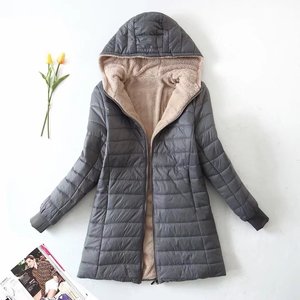 Femmes Automne <span class=keywords><strong>Hiver</strong></span> Garder Chaud <span class=keywords><strong>Manteau</strong></span> mi-<span class=keywords><strong>long</strong></span> à fermeture éclair 2025 Manteaux <span class=keywords><strong>grande</strong></span> <span class=keywords><strong>taille</strong></span> avec capuche - Product Image 2