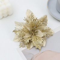 Décoration de noël paillettes fleurs artificielles rouge or arbre de noël ornements noël nouvel an fête de mariage guirlande bricolage guirlande