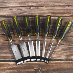 Ensemble de ciseaux plats 7 pièces, outils de menuiserie à pointe droite métrique avec poignée à trou traversant, kit de menuiserie - Product Image 2