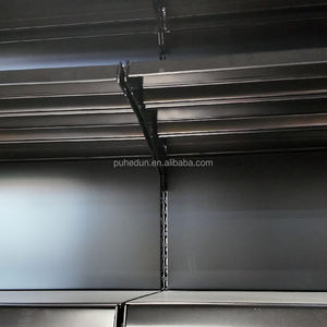 رف سوبر ماركت معدني حديث بلون أسود غير لامع ذو وجهين رفوف جوندولا متينة لعرض المنتجات في متاجر البقالة - Product Image 4