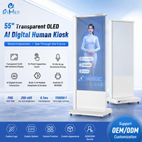 Pantalla de señalización digital OLED transparente para centros comerciales, tiendas minoristas, exposiciones y soluciones publicitarias