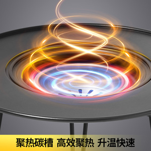 Portable Charcoal <b>Stove</b> With Windproof Design For Outdoor Camping And Barbecue Use Black 3 Minute Boiling Time - Product Image 4