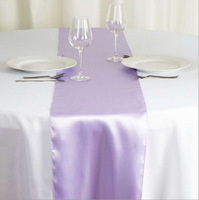 12x108 pouces Satin bébé bleu fête lisse décoration de mariage chemin de Table pour Banquet Chef anniversaire Buffet