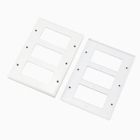 Cubierta de placa de pared de 3 tomas, interruptor y cubierta de enchufe, material de PC, cubierta de toma dúplex, cubierta blanca brillante, moderna