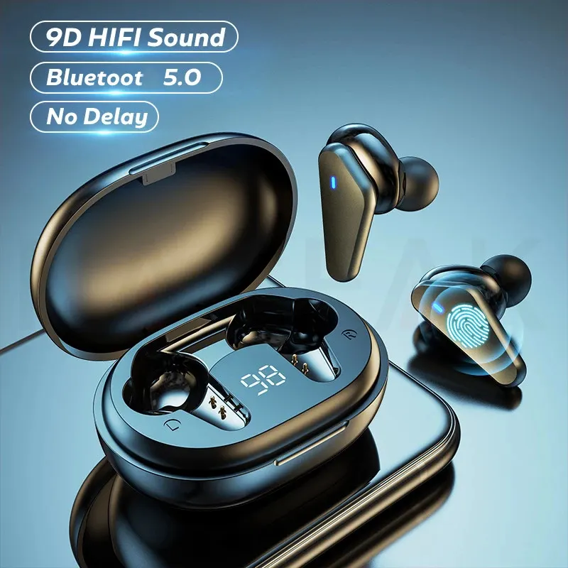 Mini Headphones YH09 TWS 5.1 Wireless Earbuds Gaming In Ear Earphone Sports Gaming Headset With LED Display TWS Earphone