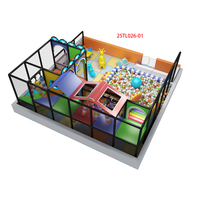 Vabibo TL026-01 Équipement de terrain de jeu intérieur, design compact, piscine à balles, triple toboggan, trampoline, espace de jeu sur le thème des personnages, personnalisé pour enfants