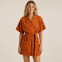 Peignoir en tissu éponge jacquard 100% coton, doux et uni, pour l'été, avec fermeture à cordon, pour femmes, plage, maison, extérieur
