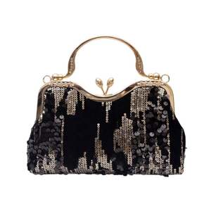 Bolsa de Mão Clutch para Mulheres, Bolsa de Festa Brilhante com Corrente de Strass para Casamento e Eventos - Product Image 1