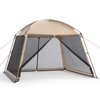 Grande tente de camping imperméable 2-en-1 avec auvent pare-soleil, abri portable pour 4 à 10 personnes, idéal pour le camping en famille, les pique-niques et la plage