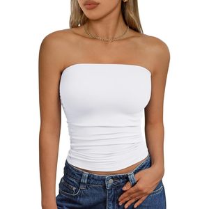 Womens <b>Strapless</b> Tube <b>Top</b> Sleeveless Bodycon Backless Y2K Party Wear Knitted Breathable Casual Dress - Product Image 1