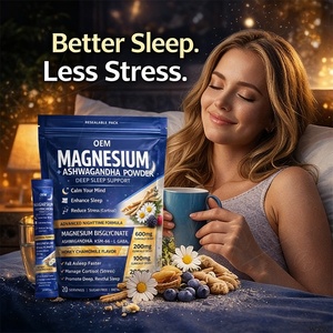 Fórmula Nocturna Avanzada, Polvo de Magnesio y Ashwagandha con KSM66, Favorece la Relajación y un Sueño Reparador - Product Image 1