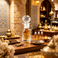 Flacon diffuseur d'arômes transparent de 50 ml, style arabe de Dubaï, pour huile de parfum Attar Oud, bouteilles en verre de présentation